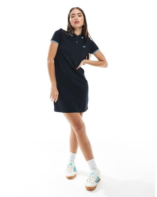 Fred Perry Blue Twin Tipped Polo Shirt Dress