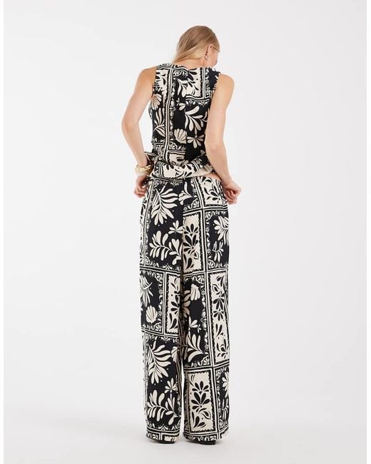 Vero Moda White Mid Rise Wide Leg Trouser Co-ord