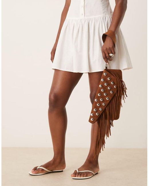 Pochette Color Cuoio Scuro di ASOS in Brown