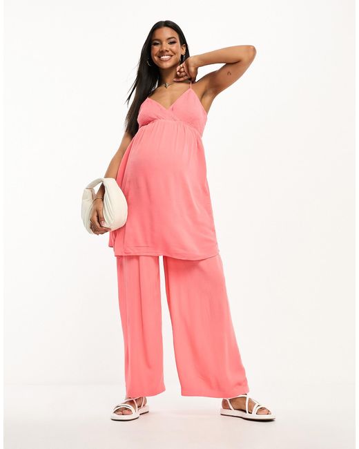 Vero Moda Pink Shirred Cami Top Co-ord