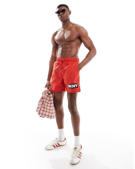 DKNY Red Kos Swimshorts for men