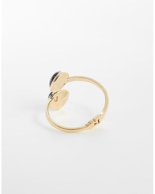 ASOS White Wrap-around Bangle With Burgundy Resin Detail