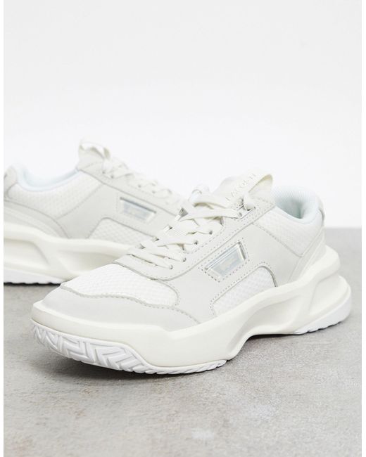 Lacoste White – ace lift – sneaker mit dicker sohle & overlays