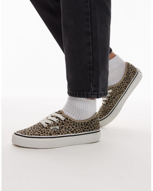 Authentic - baskets à imprimé léopard - noir Vans en coloris Black