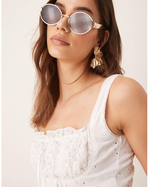 ASOS Natural Milkmaid Eyelet Bust Cup Corset Top