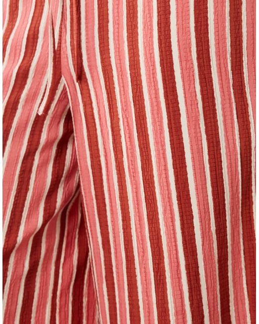 Wednesday's Girl Red Wednesdays Girl Wide Leg Tie Detail Trouser