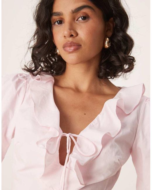 Collective The Label Pink Shirred Frilly Mini Dress