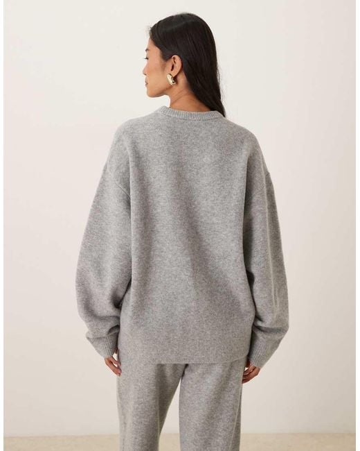 Adidas Originals Gray Knitted Sweatshirt Heather