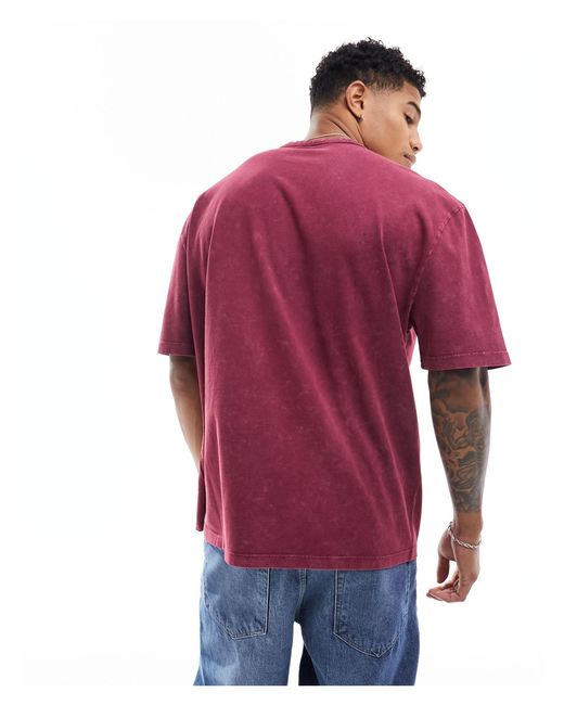 ASOS Red Oversized T-shirt for men