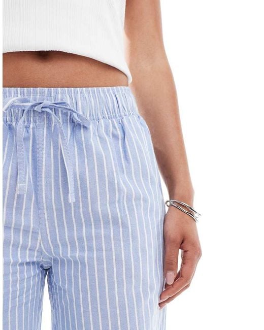 Superdry Blue Cotton Stripe Elasticated Trousers