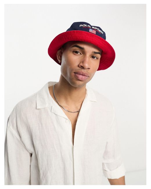 Polo Ralph Lauren Red Sport Capsule Bucket Hat for men