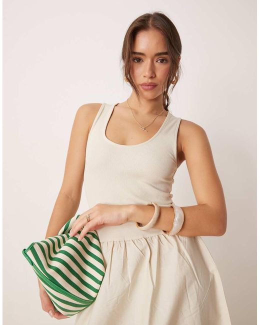 Vestito Lungo Con Vita Scesa di Mango in Natural