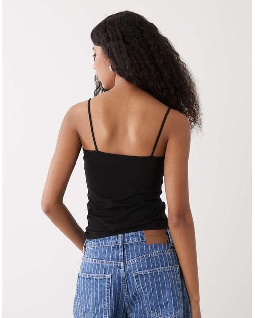 Weekday Black Strappy Vest Top