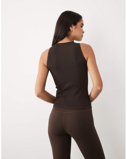 4505 Black Seamless Lightweight Ribbed 90s Racer Tank Top