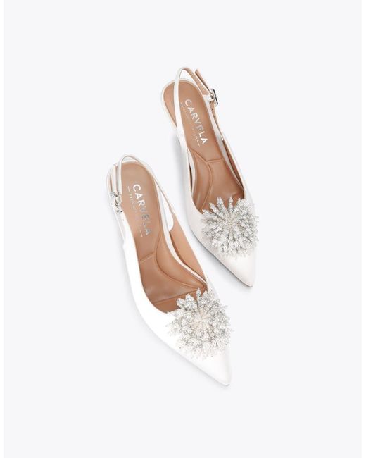 Carvela Kurt Geiger White Lucia Heeled Shoes