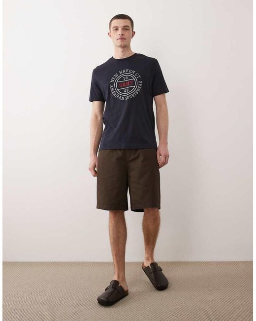 Gant Blue Sport Crest Print T-shirt for men
