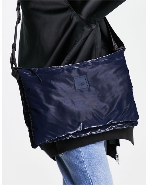 Rains Blue Loop Waterproof Puffer Crossbody Bag