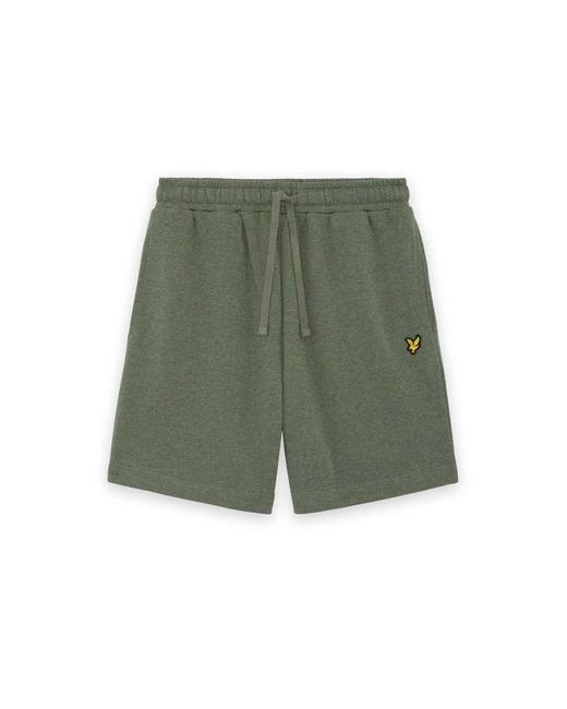 Lyle & Scott White Mid Bottoms Tri Marl Sweatshort for men