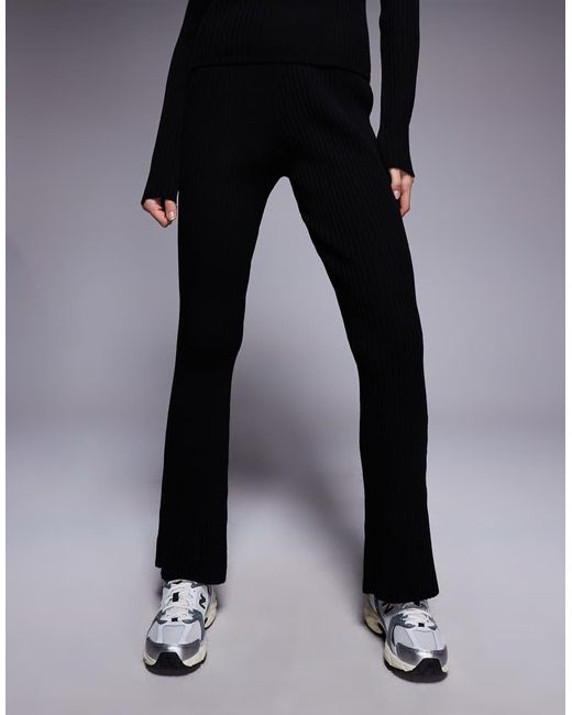 ASOS Co-ord Ribbed Knitted Flare Trousers in Blue | Lyst UK