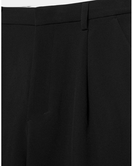 Pull&Bear Black Smart Bermuda Shorts With Pleats for men