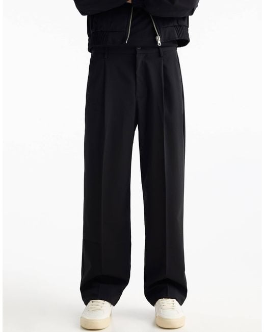 Pull&Bear – elegante hose in Black für Herren