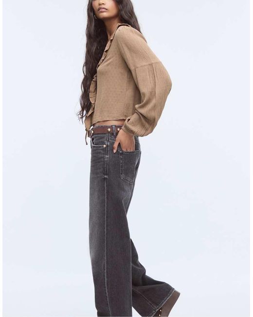 Blusa Ampia Con Volant di Stradivarius in Brown