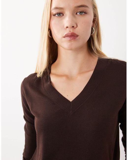 Mango Black V Neck Jumper