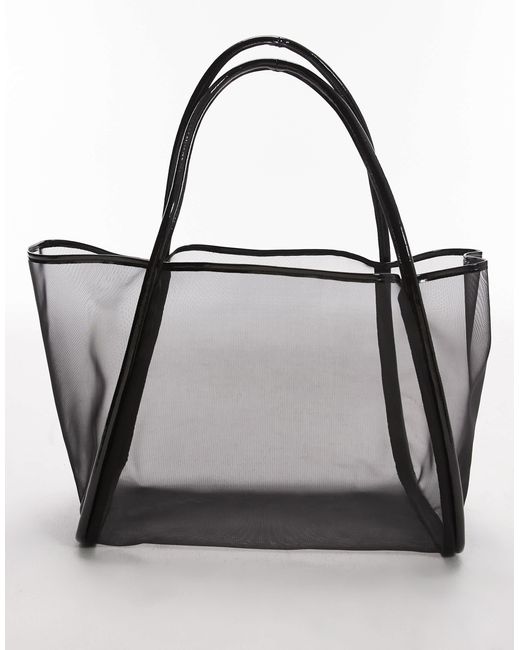 TOPSHOP Black Sutton Mesh Shoulder Bag