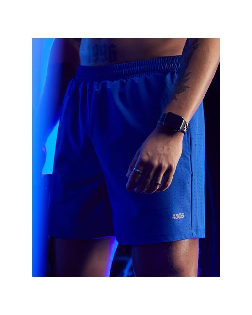 ASOS 4505 Running Shorts With Laser Cut Perforation in Blue for Men Lyst
