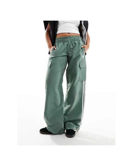 Adidas Originals Green 3 Stripe Cargo Pants