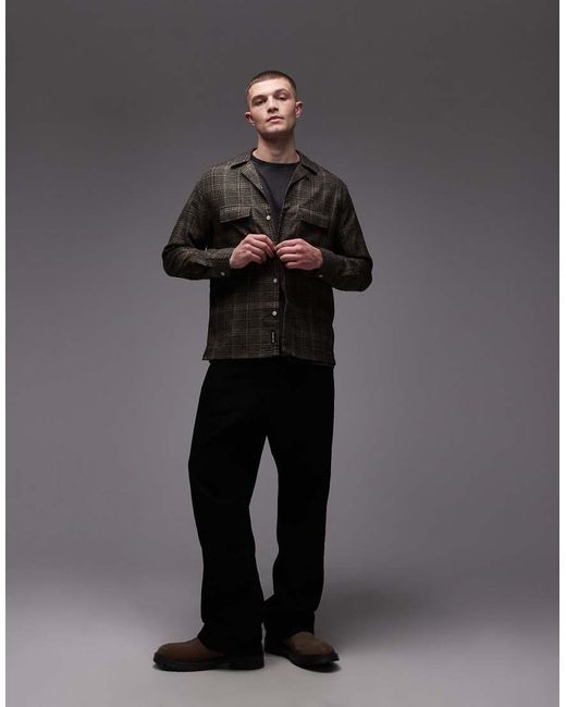 AllSaints Gray Saru Check Shirt for men