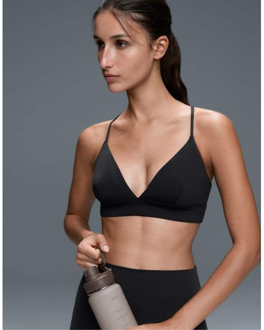 Oysho Blue Comfortlux Light Support Triangle Sports Bra