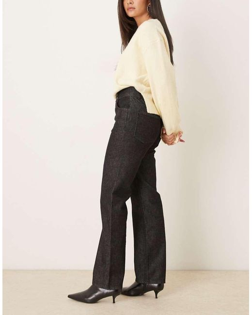 ASOS Natural Straight Leg Jean With Double Waistband
