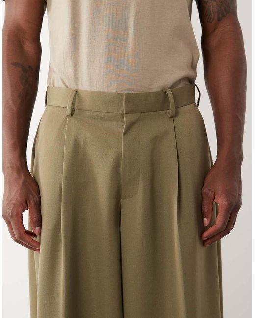 ASOS Green Barrel Suit Trousers for men