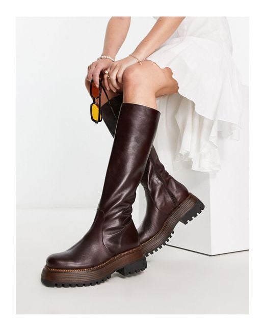 Free People White Rhodes Tall Leather Boots