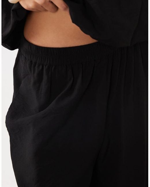 Aware Black High Waist Balloon Trouser With Cuffed Ankle Co-ord