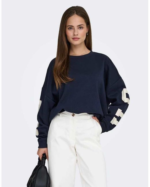 ONLY Sweatshirt in het Blue