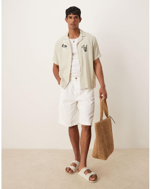 ASOS – kastig geschnittenes hemd in Natural für Herren