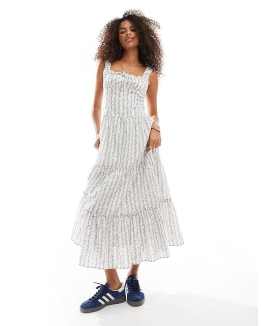 Cotton On White Aria Corset Detail Maxi Dress