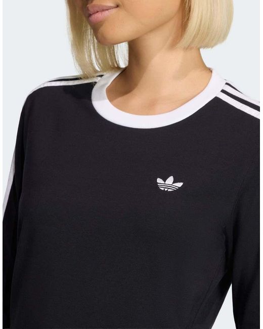 Adidas Originals Blue 3 Stripes Long Sleeve (slim) T-shirt