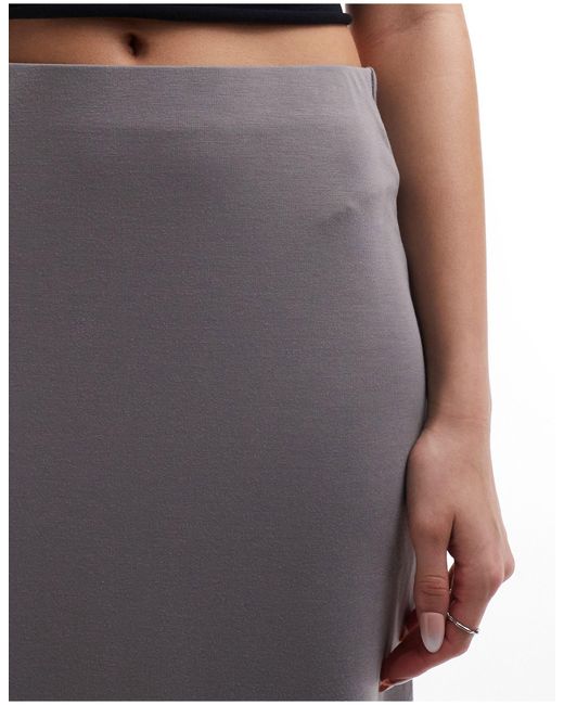 Monki Gray Asymmetric Midi Skirt