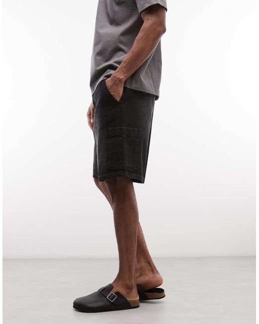 Faded Store White Workshop Cargo Shorts for men