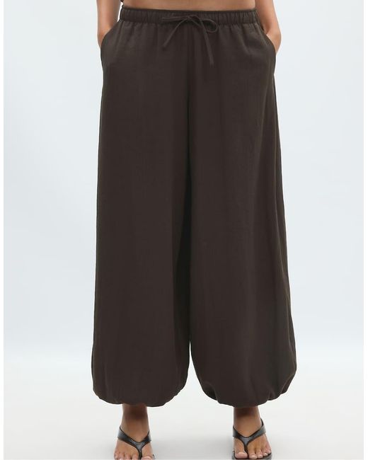 Stradivarius White Flowy Sarouel Trousers