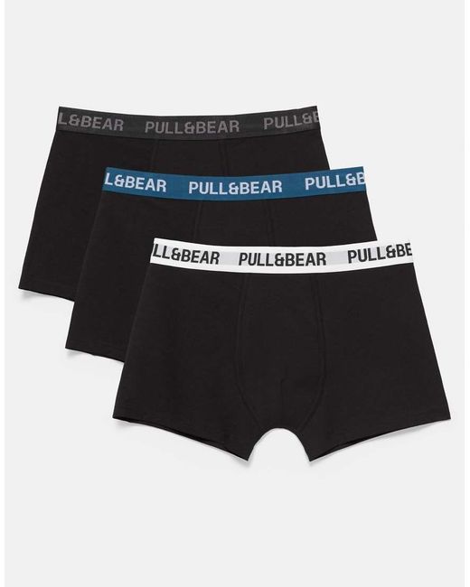 Pull&Bear Set Van 3 Boxershorts in het Black voor heren
