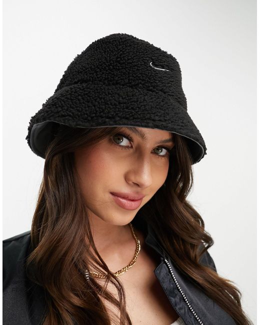 Nike Reversible Sherpa Bucket Hat in Black Lyst