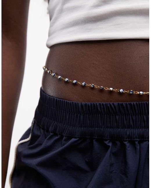 Reclaimed Vintage Metallic Evil Eye Belly Chain