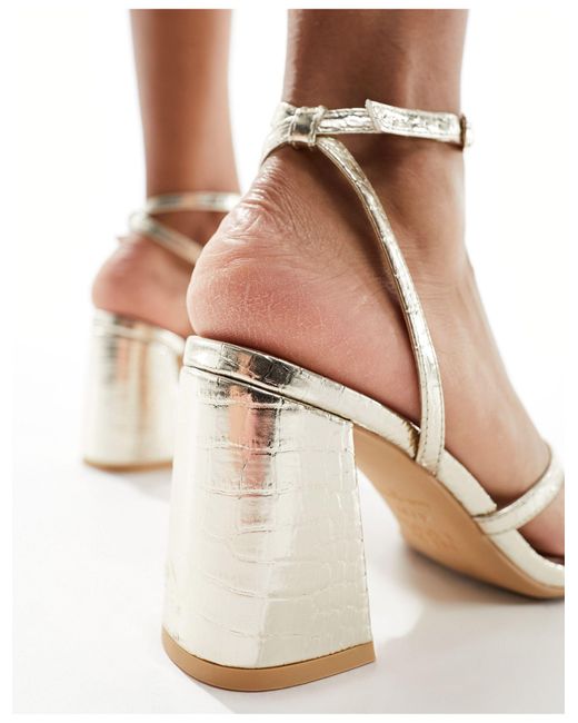 New Look White Block Heel Strappy Sandal