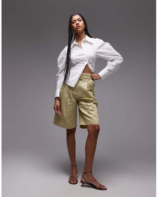 & Other Stories Gray Tailored Bermuda Shorts