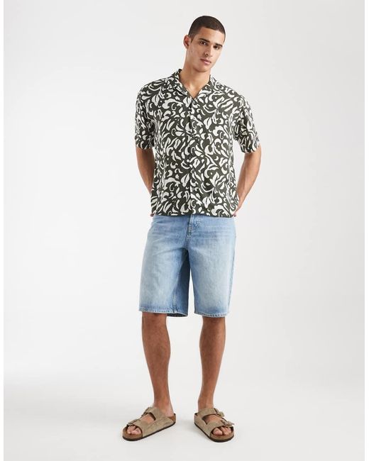 JJ Rebel White Short Sleeve Shirt With Floral Print for men
