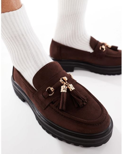 SEQWL Natural Jeep Chunky Tassel Loafers